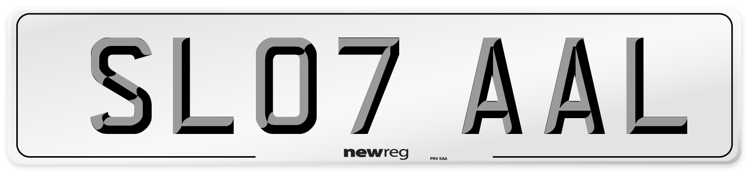 SL07 AAL Number Plate from New Reg
